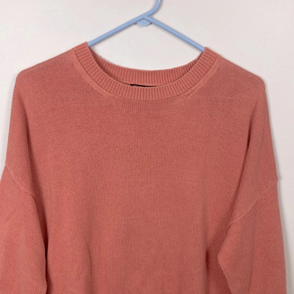 Eileen Fisher Organic Cotton Drop Shoulder Coral Sweater size Large - Picture 6 of 13